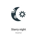 Starry night vector icon on white background. Flat vector starry night icon symbol sign from modern weather collection for mobile Royalty Free Stock Photo