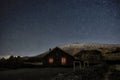 Starry Night On Winter Etna Mount And Galvarina Refuge, Sicily