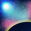 Starry outer galaxy cosmic space illustration universe background sky astronomy nebula cosmos night constellation vector