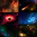 Starry outer galaxy cosmic space illustration universe background sky astronomy nebula cosmos night constellation vector