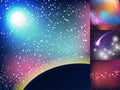 Starry outer galaxy cosmic space illustration universe background sky astronomy nebula cosmos night constellation vector Royalty Free Stock Photo