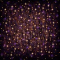 Starry purple with gold glitter background. Highlight in the center and darken at the edges Royalty Free Stock Photo