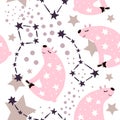 Bear starry pattern Royalty Free Stock Photo