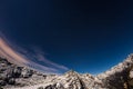 The starry sky above the Alps, 180 degree fisheye view Royalty Free Stock Photo