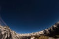 The starry sky above the Alps, 180 degree fisheye view Royalty Free Stock Photo