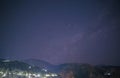 Starry sky above Himalayas mountains