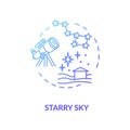 Starry sky blue concept icon