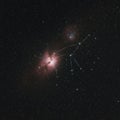 Starry sky featuring the Orion Nebula (M42), a diffuse nebula in the Milky Way, Royalty Free Stock Photo