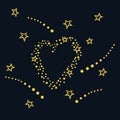 Starry sky, the heart of the stars. Vector illustration Royalty Free Stock Photo