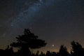 Starry sky, Milky Way, Andromeda galaxy, seen from Earth