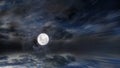 Starry sky moon on night dramatic clouds nebula cosmic nature landscape weather forecast