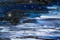 Starry sky night oil