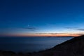 Starry sky over Alghero coastline