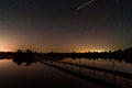 Starry sky over the lake. Royalty Free Stock Photo