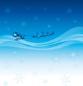 Starry sky with Santa on his sleigh Royalty Free Stock Photo