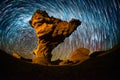 Starry sky with the star trails