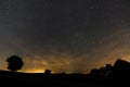 Starry sky in summer on the Night of the Perseids Bavaria, Germany