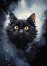 Starry Snowscape: A Black Kitten\'s Epic Roleplaying Adventure