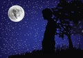 Starry sunset couple of guys in love dream-