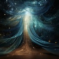 Starry Veil: A celestial curtain of sparkling textures, revealing a glimpse of the enchanting cosmos beyond Royalty Free Stock Photo