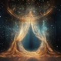 Starry Veil: A celestial curtain of sparkling textures, revealing a glimpse of the enchanting cosmos beyond Royalty Free Stock Photo