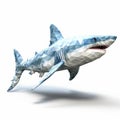 Algeapunk Shark 3d Rendering With Triangle Pattern
