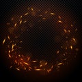 Vector Illustration Round Fire Ring. Circle With Sparks.