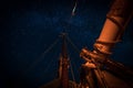 Stars Above The Masts and Spar Royalty Free Stock Photo