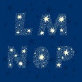 Stars alphabet hand drawn celestial letters collection