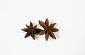 Stars anise on white background Royalty Free Stock Photo