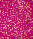 Stars background - Birthday background with colorful confetti. Rhodamine red color in foamy