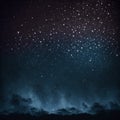 Stars background for National Space Day or World UFO Day. Night starry sky and clouds for astronomy nature banner. Generative AI