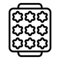 Stars bakeware icon outline vector. Baking cakes tray Royalty Free Stock Photo