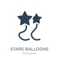 stars balloons icon in trendy design style. stars balloons icon isolated on white background. stars balloons vector icon simple Royalty Free Stock Photo