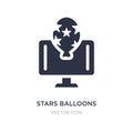 stars balloons icon on white background. Simple element illustration from Networking concept