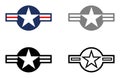 Military Stars And Bars - Show Bird And Tactical Gray On White Background