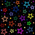 Stars on black background. Background with colorful stars. Night star sky Royalty Free Stock Photo