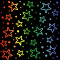 Stars on black background. Background with colorful stars. Night star sky Royalty Free Stock Photo