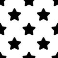Stars black seamless pattern on white background Flat design Vector Royalty Free Stock Photo