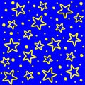 Stars on blue background. Background with yellow stars. Night star sky