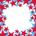 Stars border made in contemporary geometric style, vector background.