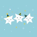 Stars. Cartoon illustration in Christmas styl. Royalty Free Stock Photo