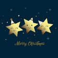 Stars. Cartoon illustration in Christmas styl. Royalty Free Stock Photo