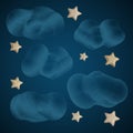Stars with Clouds. Night Sky