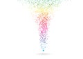 Stars explosion scatter spectrum and rainbow falling on white space abstract background vector illustration, festival concept Royalty Free Stock Photo