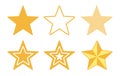 Stars collection. Star vector icons. Golden and Black set of Stars, isolated on transparent background. Star icon. Stars Royalty Free Stock Photo