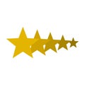 5 stars concept, Five gold stars icon