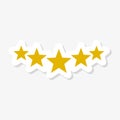 5 stars concept, Five gold stars sticker