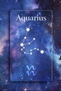 Stars constellation and the zodiac symbol Aquarius Royalty Free Stock Photo