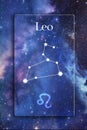 Stars constellation and the zodiac symbol Leo Royalty Free Stock Photo